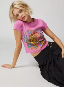 Trendy Printed Crop Top for Casual Wear